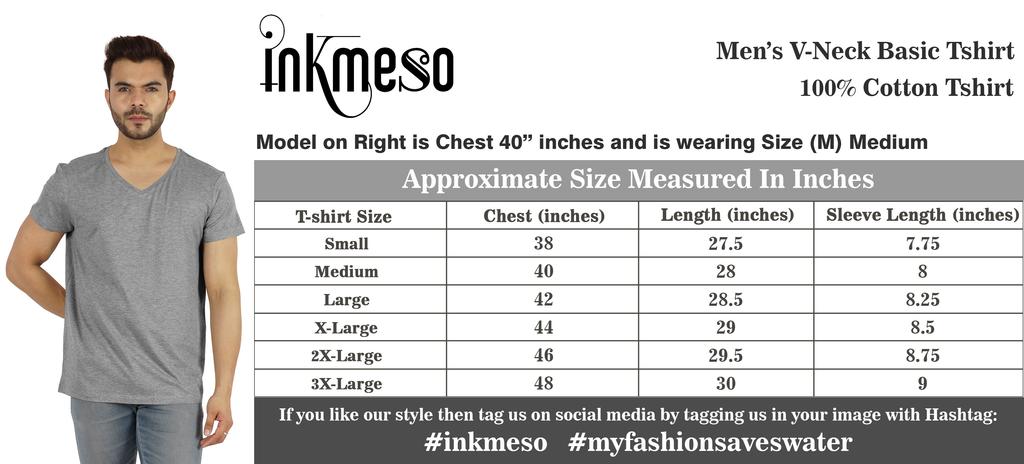 Inkmeso Футболка с V-образным вырезом, мужские базовые рубашки, повседневная хлопковая футболка с коротким рукавом