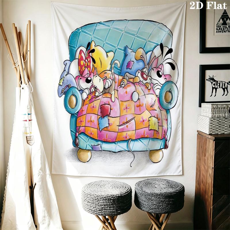 diddl Wall Tapestry Aesthetic Wall Hanging Printed Fabric Blanket Decorative Tapestries for Bedroom Living Room Home Decor