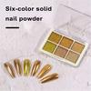 1 набор блестящих пудр для ногтей DIY 6 цветов светящийся твердый пигмент для ногтей порошок