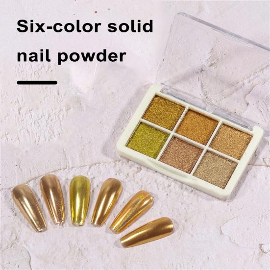 1 набор блестящих пудр для ногтей DIY 6 цветов светящийся твердый пигмент для ногтей порошок