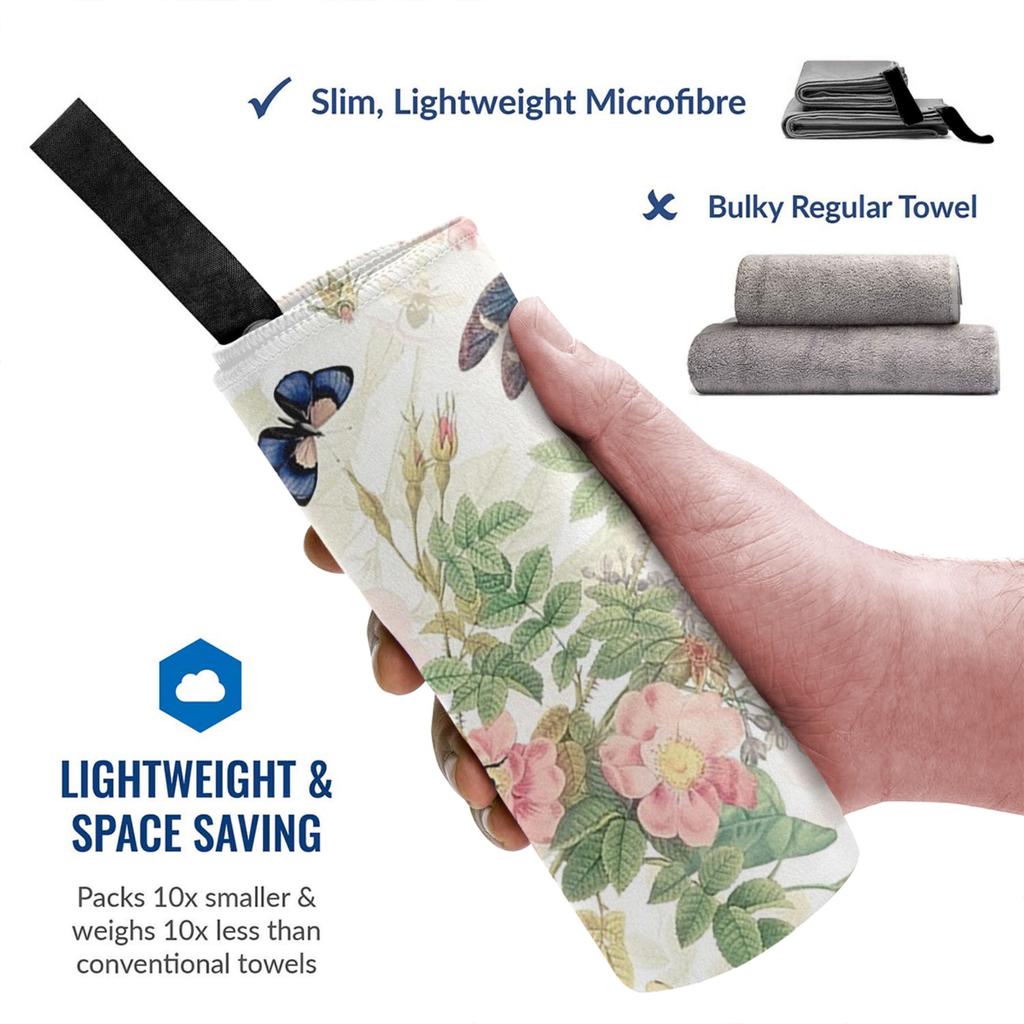 Utart Винтажные Розы Весенний Цветок и Ранние Насекомые Ботаническое Пляжное Полотенце Микрофибра Быстросохнущее Впитывающее Быстрые Полотенца Для Йоги