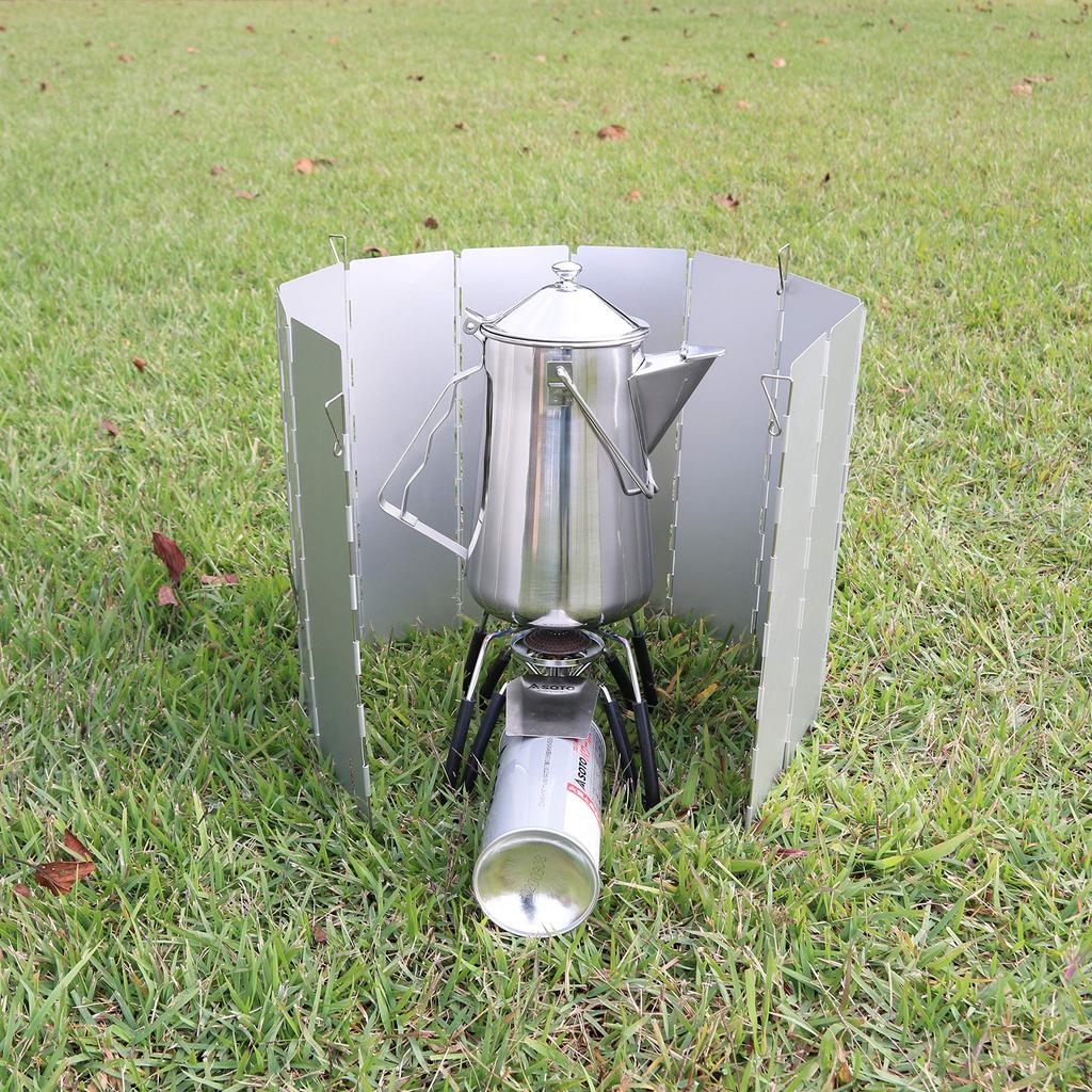 Ветрозащитный экран SUNDRY L, крепится на 4 штырях, ветрозащитный, алюминиевый, легкий, складной, 10 панелей