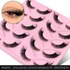 GROINNEYA Fluffy Cat Lashes 3D Faux Mink Lashes Soft Full Thick Eyelashes Wispy False Eyelashes Curly lashes wholesale lashes