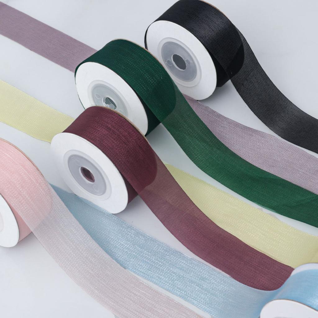 2.5cm Transparent Pearl Snow Ribbon Flower Packaging Ribbon Handmade Diy Hair Decoration Packaging Ribbon AccessoriesRibbon Bow DIY Flower Handmade