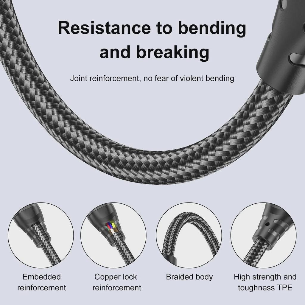 Магнитный кабель USLION 240 Вт USB-C to C для быстрой зарядки ноутбуков и мобильных телефонов