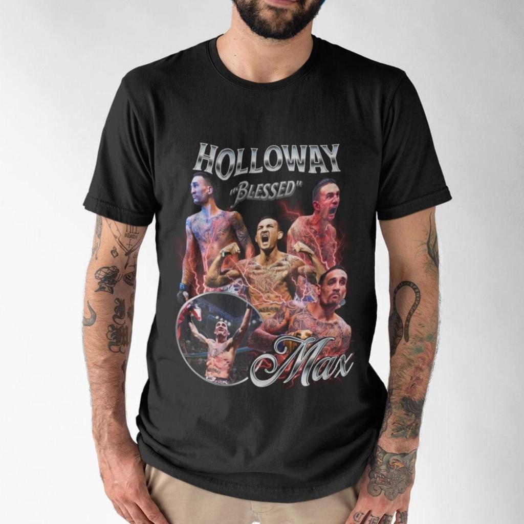 Max Holloway Blessed 90s UFC Shirt Graphic Style T-Shirt kickboxing T-Shirt Vintage Oversized Sport Tee Retro Boxer MMA Bootleg Gift MMA