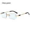 New Rimless Sunglasses For Women Men Trendy Frameless Rectangle Sun Glasses Retro Shades Fashion Travel Uv400 Eyewear
