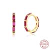 Серьги Viny Trend Pendientes, серьги из стерлингового серебра 925 пробы для женщин, фиолетовые / зеленые / белые простые круглые серьги-кольца с цирконием