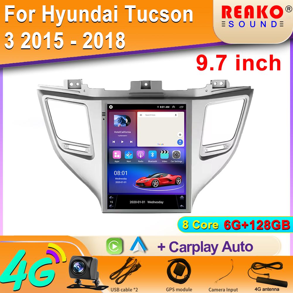 Для Hyundai Tucson 3 2015-2018 автомобильный радиоприемник Android Auto GPS навигация головное устройство мультимедийный проигрыватель видеовыход WIFI 2din DVD