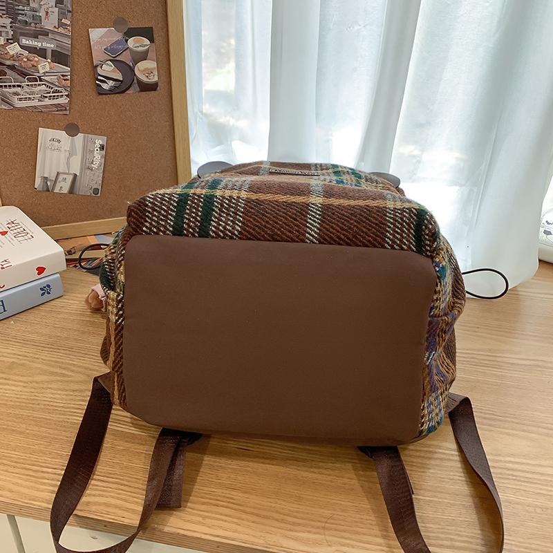 Винтажный клетчатый школьный рюкзак для женщин