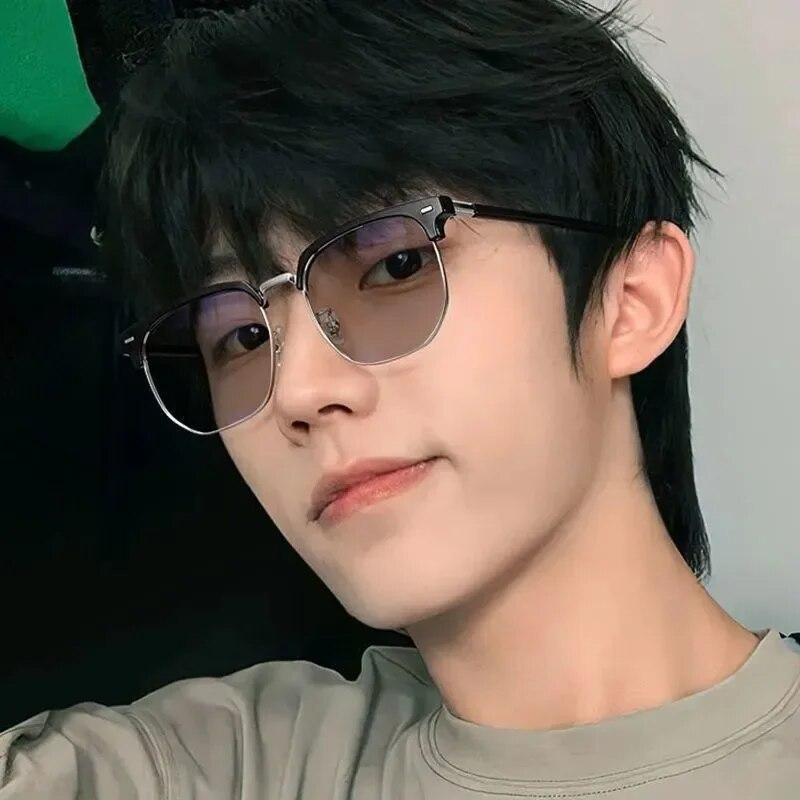 Модные фотохромные очки для мужчин и женщин, большие очки для близорукости, уличные изменяющие цвет очки для близорукости, диоптрии