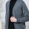 Hengyuanxiang Men's 68-Count Worsted Pure Cashmere V-Neck Cardigan