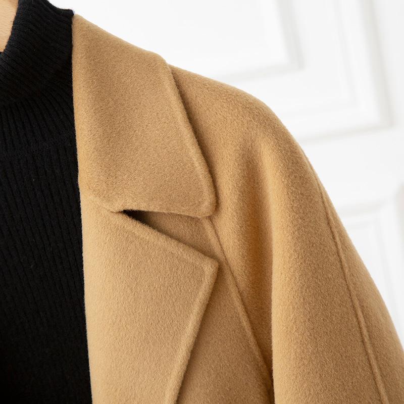 Женское пальто из 100% шерсти TIDENOVEL Осеннее шерстяное длинное пальто Ручной работы Пальто-бушлат Зимняя теплая шерстяная длинная куртка Пальто