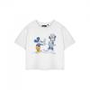 Womens/Ladies True Original Mickey & Minnie Mouse Short-Sleeved Crop T-Shirt