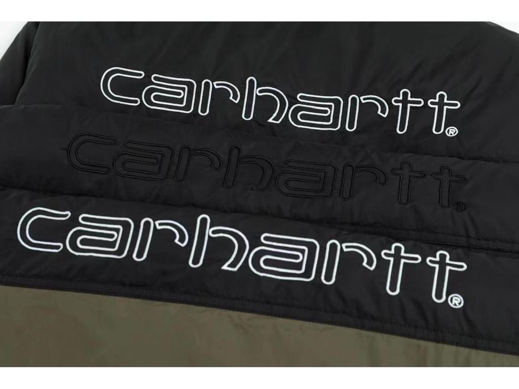 Пуховая хлопковая куртка Carhartt: Зимняя версия, защищающая от холода и ветра, с вышивкой для мужчин и женщин - Модная верхняя одежда для пар