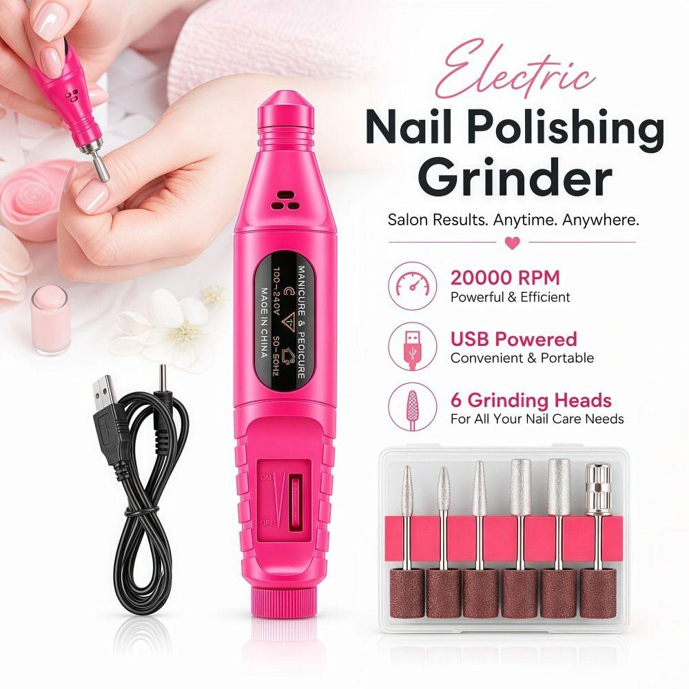 20000 RPM Electric Nail File USB Powered Nail Grinder Electric Nail Polishing Grinder Nail Tools