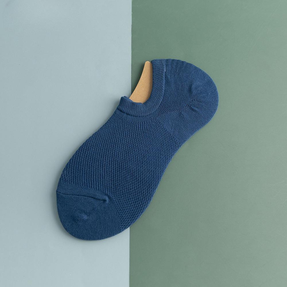 Мужские весенне-летние тонкие однотонные спортивные дышащие сетчатые носки-следки, которые не сползают