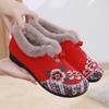 Winter New Cotton Shoes Women's Velvet Embroidered Cloth Shoes Soft Sole Mother Embroidered Shoes Non-slip Warm Thick Sole Women