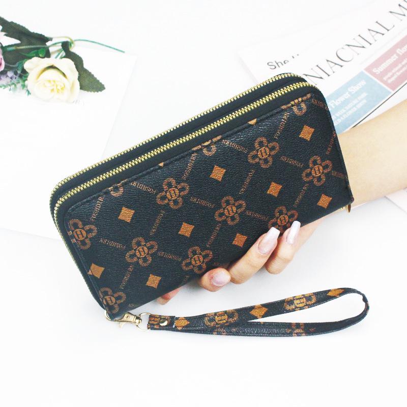 2024 Women's Fashion Wallet: European & American Style, Multi-Card Slot, Double Zipper, Phone Clutch.