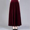 Golden Velvet Elastic Skirt A-shaped Skirt, Women's Large-size High-end Dance Skirt, High Waist and Thin Versatile Long Skirt