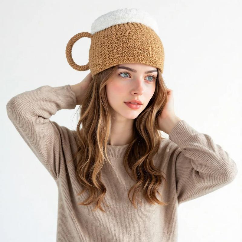New Beer Mug Hat Unisex Knit Beanie Winter Warm Funny Party Headwear