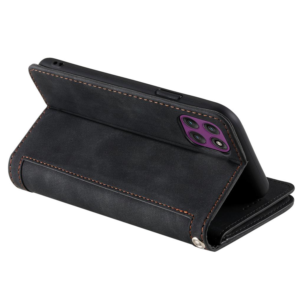 For Motorola Moto G56 5G Case 9 Card Slots Zipper Wallet PU Leather Phone Cover with Wrist Strap