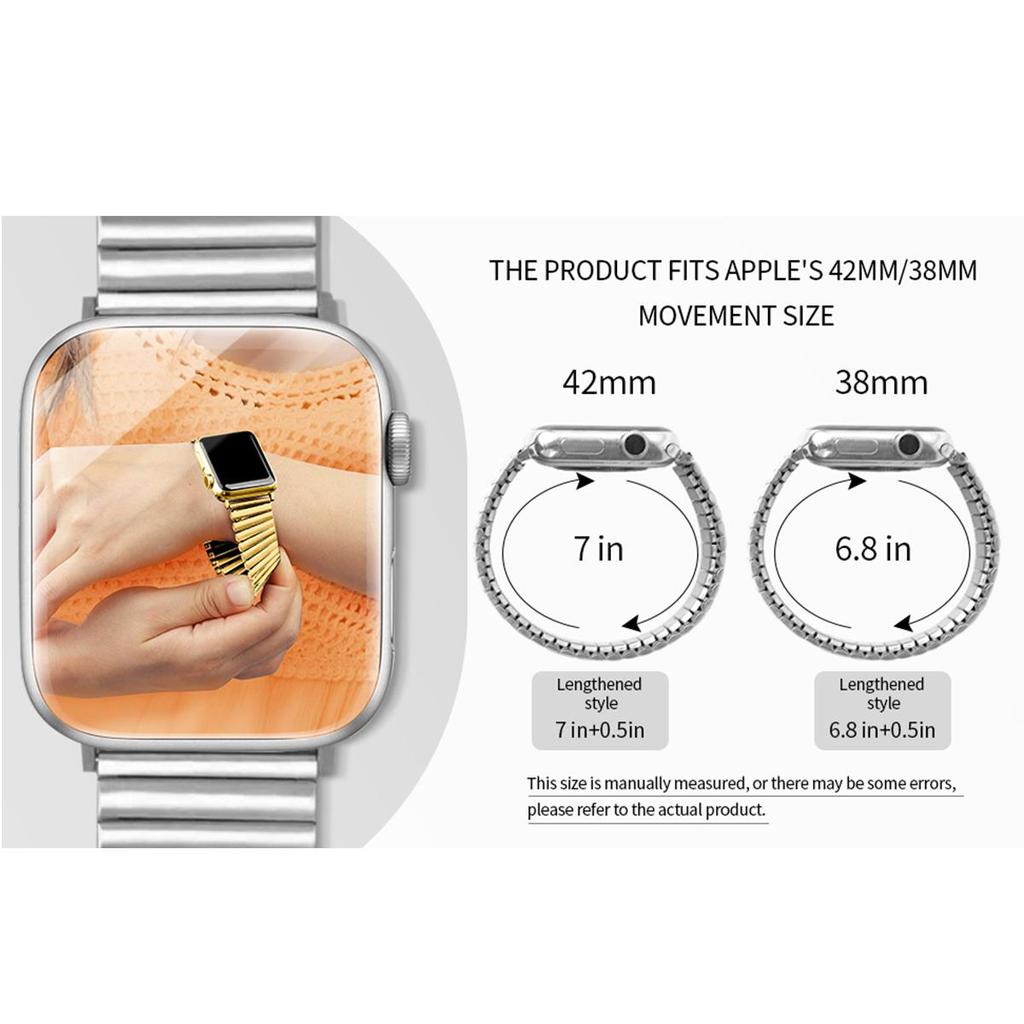 Эластичный ремешок для часов Iwatch 38 мм, 40 мм, 41 мм, 44 мм, 42 мм, 45 мм, 49 мм, ремешок из нержавеющей стали для Apple Watch Series 8, 7, 6, 5, 4, 3, 2, 1 Se Expansion Luxury