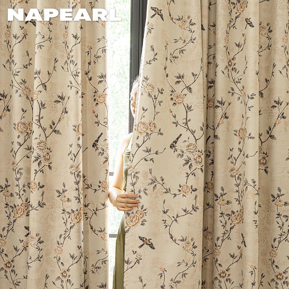 1 шт. NAPEARL Ретро шторы в деревенском стиле, плотные, с высокоточной печатью, блэкаут, для спальни, гостиной, окна, для домашнего декора