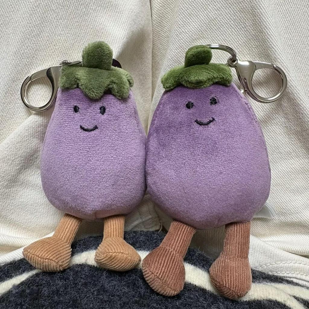 Брелок-брелок Jellycat Баклажан из Великобритании с красно-желтыми наушниками