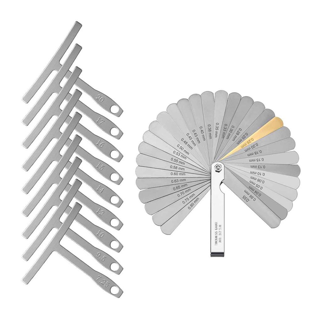 Guitar Tools Kit Luthier 9 Radius Gauge 32 Blades Feeler Gauge For Guitar