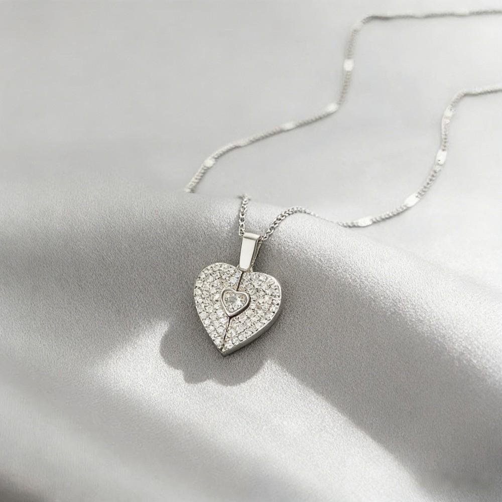 Heart-shaped Pendant Heart-shaped Necklace Handmade Couple Love Locket Heart Opening Locket Gift