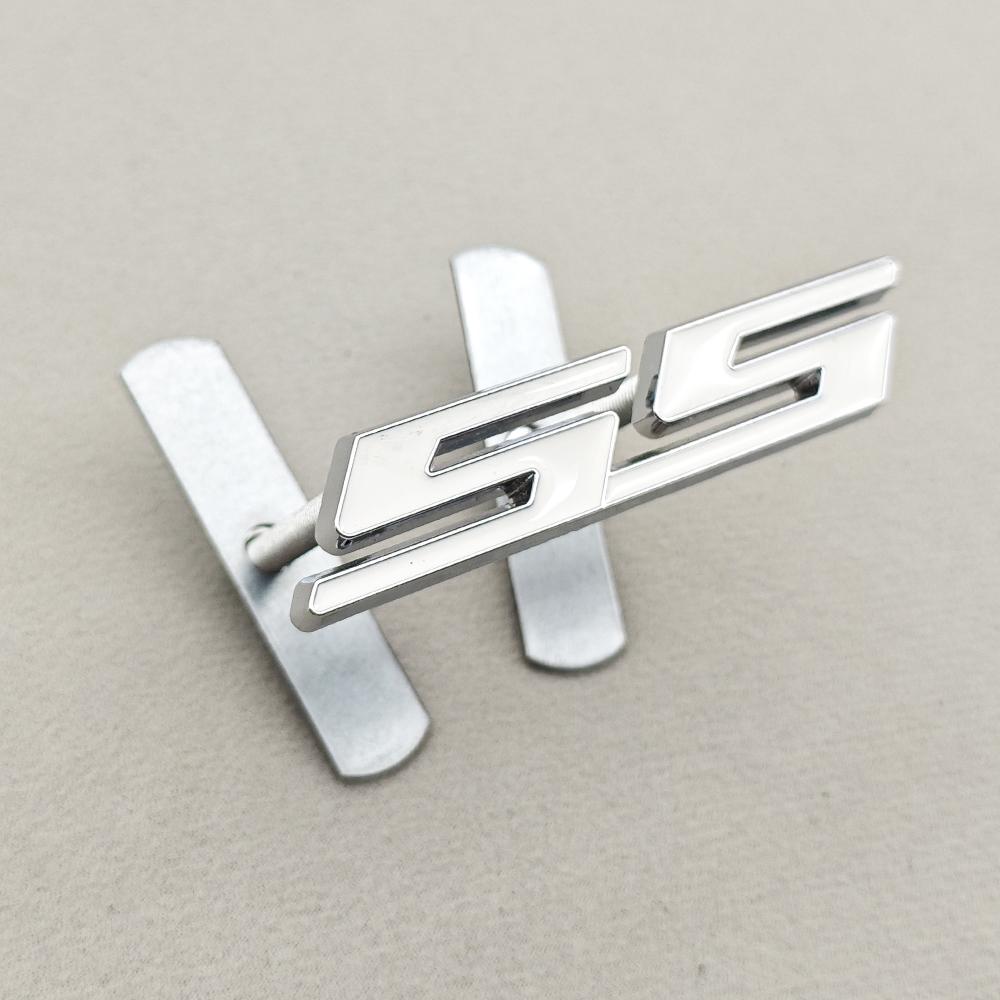 AABKB1 New Car Styling Badge 3D Metal SS Logo Front Grill Emblem Fender Trunk Sticker Decal Accessories For Chevrolet Camaro Silverado