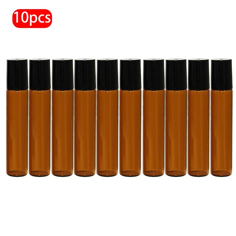 5/10 шт. 5/10 мл, пустой рулон, стеклянная бутылка на ролике, многоразовые флаконы для эфирных масел, флаконы для хранения духов, контейнеры для дезодорантов