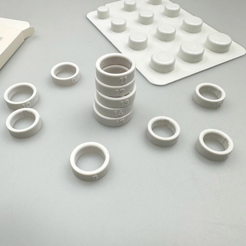 Professional Ring Sizing Tool Kit With 12 Adjustable Plastic Gauges For Accurate Finger Measurement