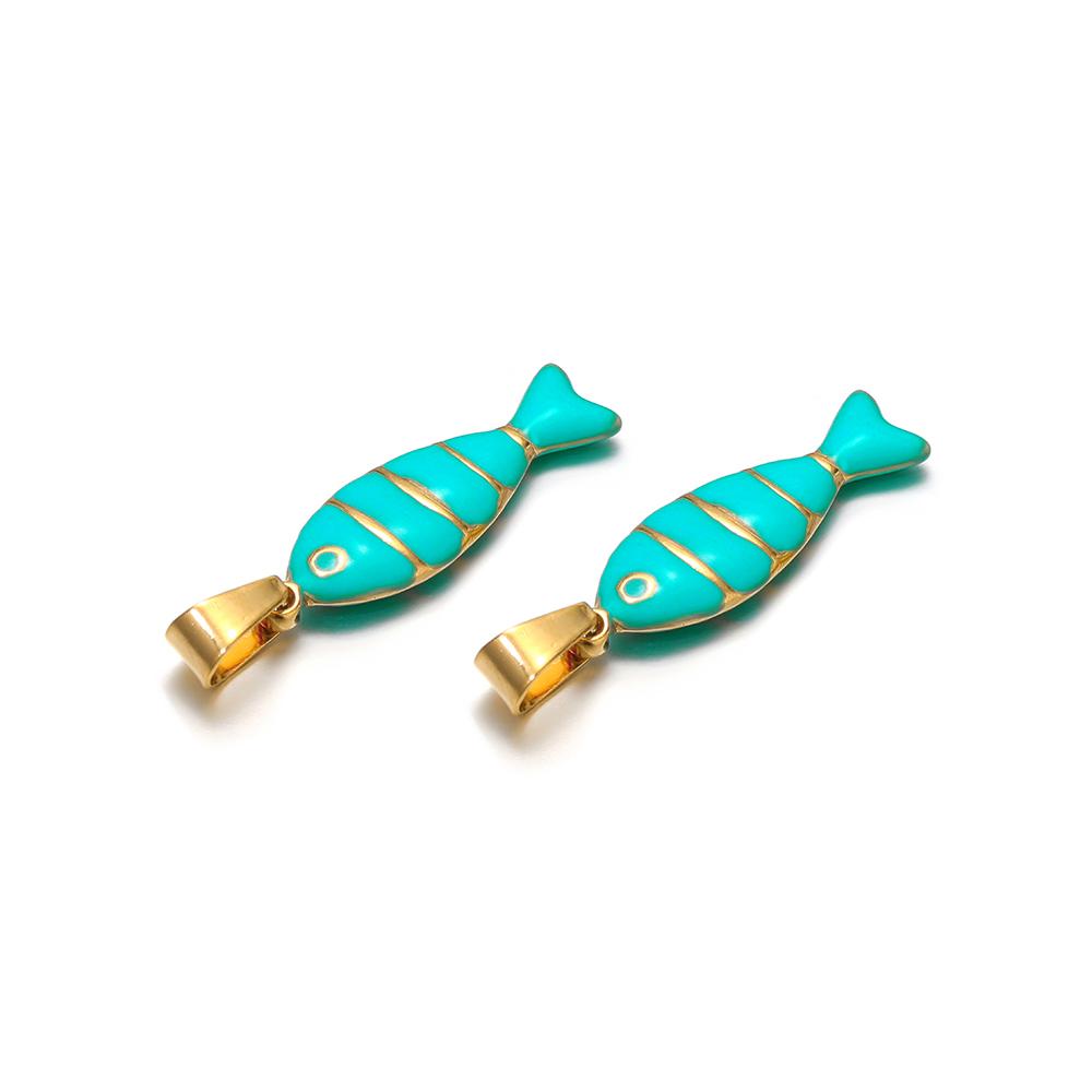 5pcs Stainless Steel Enamel Fish Bracelet Making Necklace Pendants Charms for DIY Jewelry Findings Handmade Crafts Accessories
