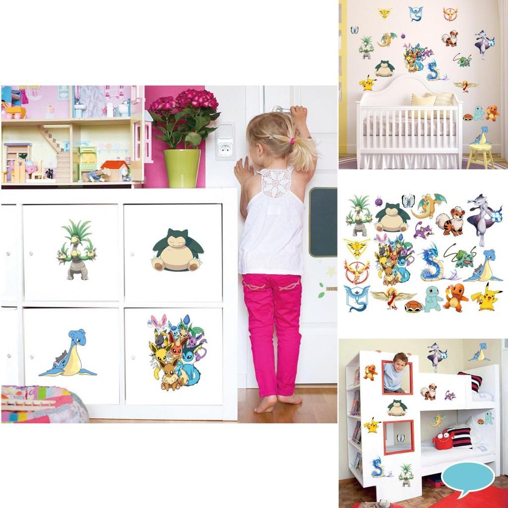 Наклейка на стену Покемон из ПВХ материала для декора детской спальни и класса