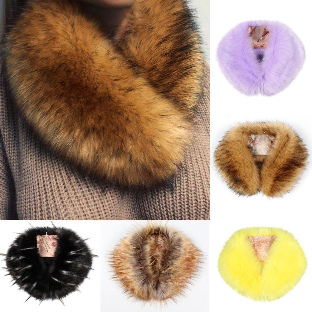 Modern Style Shawl Neckerchief Winter Warm Women Scarf Faux Fur Coat Collar