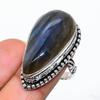 Natural Labradorite Gemstone Handmade 925 Sterling Silver Ring Size 7 T1D50