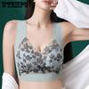 Кружевной бюстгальтер больших размеров Женский регулируемый бюстгальтер Удобный без косточек Сборный жилетный стиль Бюстгальтер против провисания