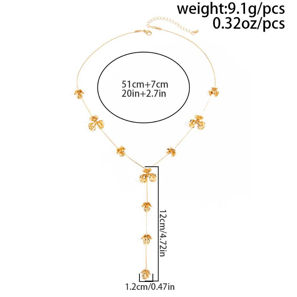 Irregular Design Tassel Necklace Hammered Texture Y-shaped Necklace Long Necklace  Vacation Style