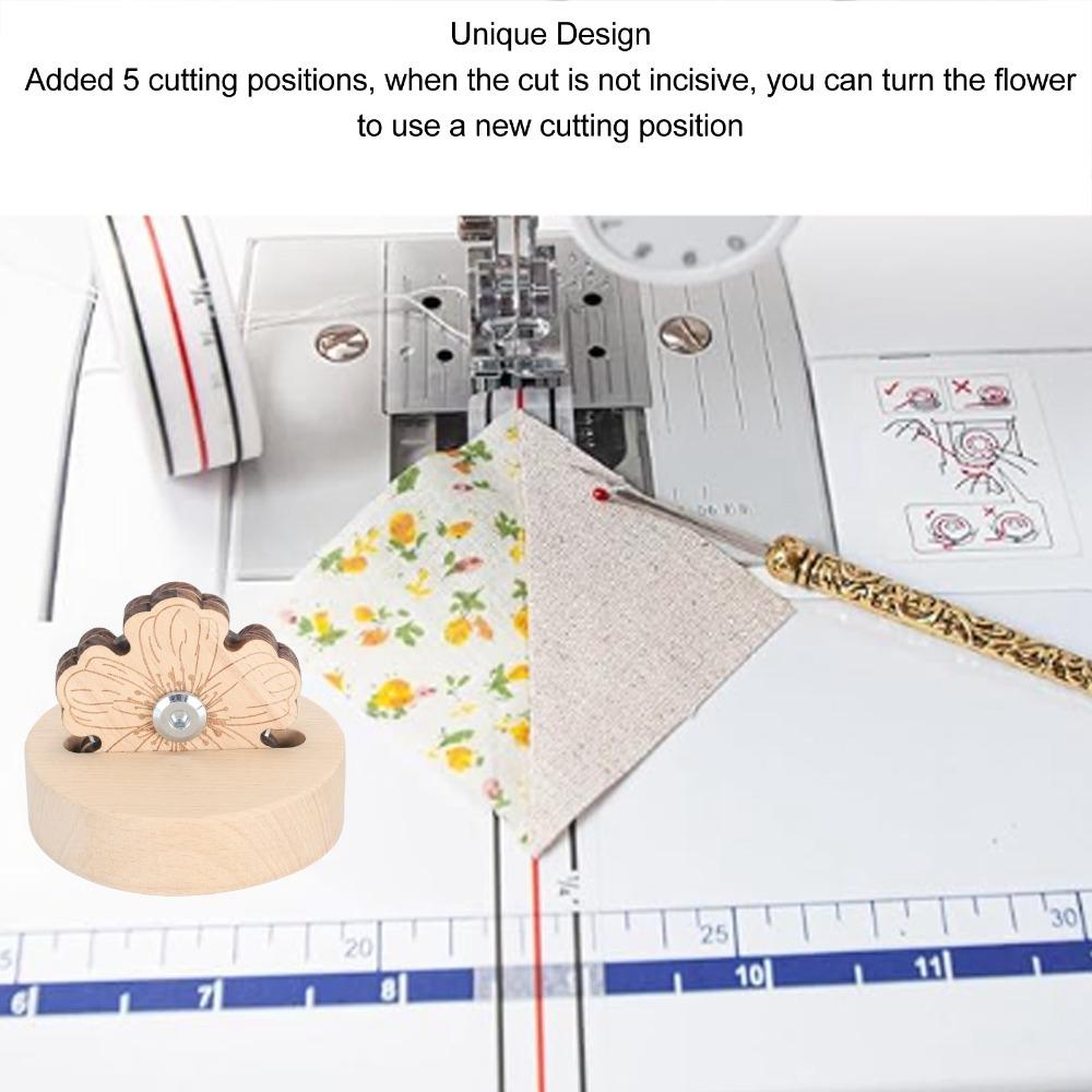 Brown Thread Cutter Beech Wood Sewing Tools Durable Yarn Cutting Tool  For Quilting