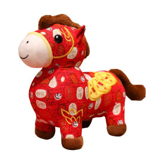 Blessing Horse Plush Toy Chinese Style Stuffed Horse Doll Good Luck Horse 2026 New