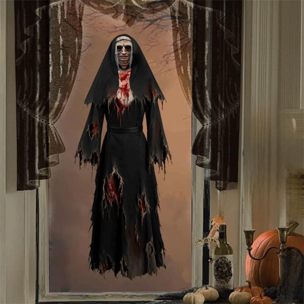 Self Adhesive Zombie Wall Sticker Realistic Ghost Witch Silhouette Sticker  Party
