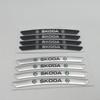 NADH5 4pcs 3D Aluminum For Skoda Car emblem Wheel hub Rims Center Cap Badge covers sticker Decals Styling accessories