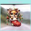 Pendant Holiday Car Cartoon Deer Design Acrylic Construction Decoration Festive