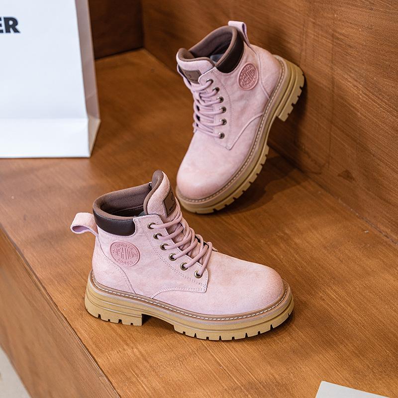 Ботинки женские из натуральной кожи на толстой подошве Мотоциклетная рабочая одежда для отдыха на природе Женские ботильоны Обувь для женщин Zapatos