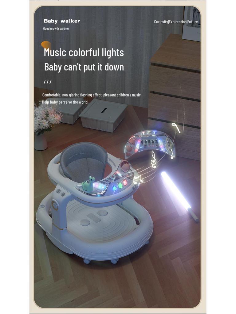 Многофункциональные детские ходунки: Защита от опрокидывания, Предотвращение О-образных ног, Обучение с помощью толкания для мальчиков и девочек