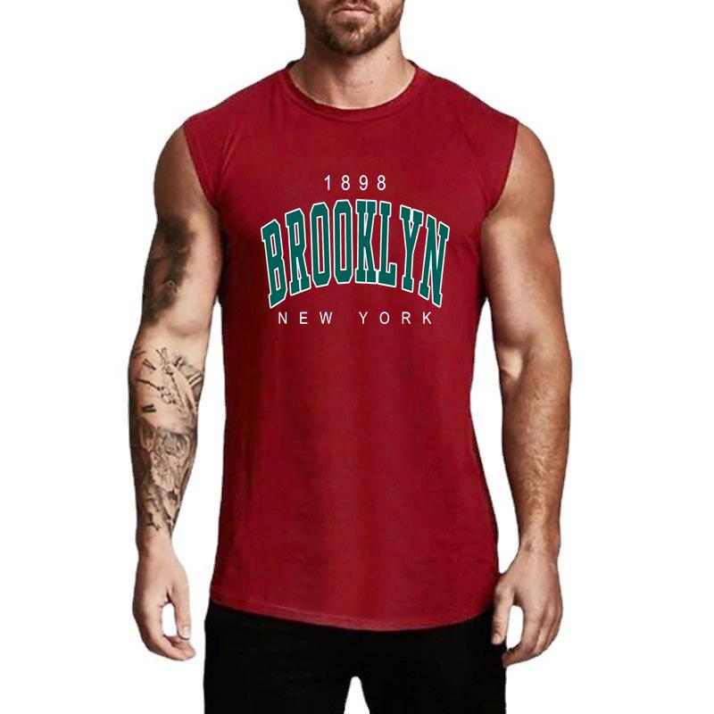 Muscleguys Спортивная майка мужская хлопковая весенне-летняя тонкая бесшовная жилетка повседневная без рукавов с широкими плечами футболка