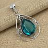 Elegant Indicolite Tourmaline Gemstone Solid 925 Sterling Silver Jewelry Handmade Pendant