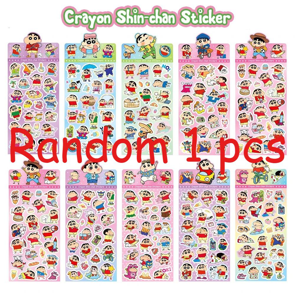 Crayon Shin-chan Stickers, 10 Sheets Cartoon Decals for Kids Scrapbook Journal DIY Craft